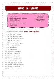 English worksheet: Nouns in groups