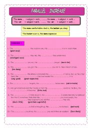 English Worksheet: Comparative - Parallel Increase