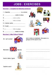 English Worksheet: JOBS: exercises