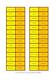 countries and nationalities domino