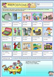 English Worksheet: Prepositions