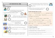 English Worksheet: Past Tense With Was-Were