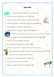 English Worksheet: REWRITING UPPER INTERMEDIATE (2nd part)