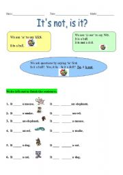 English worksheet: To Be-Affirmative/Negative