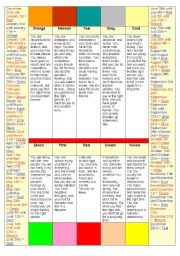 English Worksheet: Calendar and colours and ... your personality! It is SO accurate!