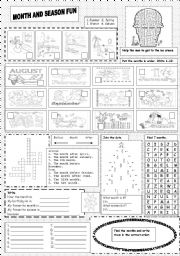 English Worksheet: Month and season fun.