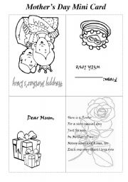 English Worksheet: Mothers Day Mini Card