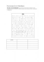 English worksheet: word search