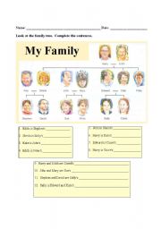 English Worksheet: The Family