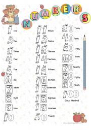 English Worksheet: Numbers