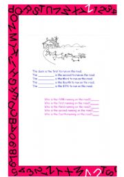 English worksheet: ordinals