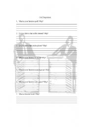 English worksheet: Oral Preparation for teacher student interviews