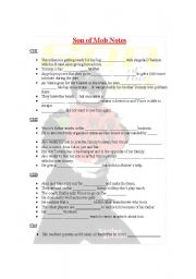 English worksheet: Son of the Mob notes and fill in blank