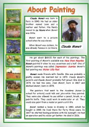 English Worksheet: About Painting - Claude Monet