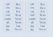 English worksheet: To be - a cutout to form a sentence