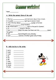 English worksheet: present simple 