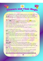 English Worksheet: FLOWERS AND THEIR MAGIC