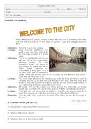 English Worksheet: Welcome to the city