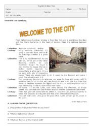 English Worksheet: Welcome to the city