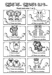 English Worksheet: This is... These are ... series (5/7)