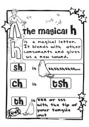 English Worksheet: The magical H