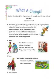 English Worksheet: What a Change!