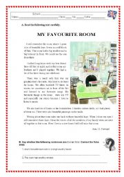 English Worksheet: MY FAVOURITE ROOM