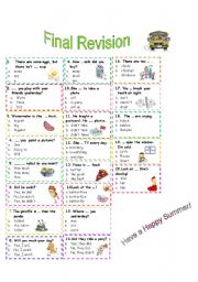 English Worksheet: Final Revision - Grammar