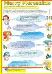 English Worksheet: MERRY MERMAIDS - NOT SO SERIOUS GRAMMAR SERIES (PART 3)