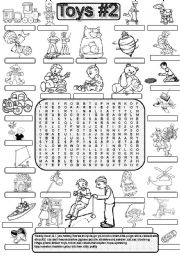 English Worksheet: Wordsearch TOYS #2