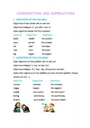 English worksheet: superlatives and comparatives 1