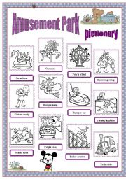 English Worksheet: Amusement park - pictionary