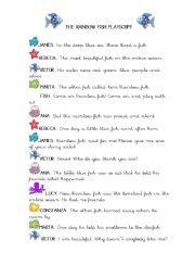 English Worksheet: The Rainbow fish Playscript! 