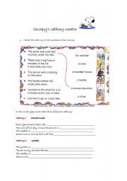 English worksheet: snoopy setting creator (part 3 of 3)