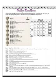 English Worksheet: Daily Routine