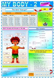 English Worksheet: My body-2