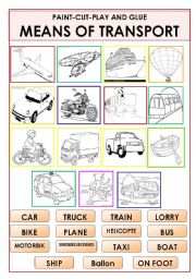 English Worksheet: Means of Transport