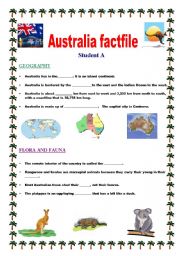 English Worksheet: Australia - An information gap-fill activity - Pairwork