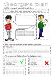 English Worksheet: Future be going to - naughty Georges resolutions