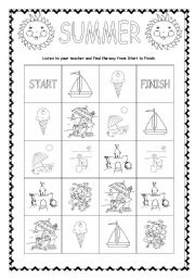 English Worksheet: Summer on the beach