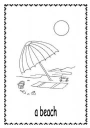 English Worksheet: Summer on the beach FLASHCARDS