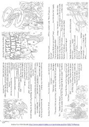 English Worksheet: The Rainbow Fish (Story mini Book)