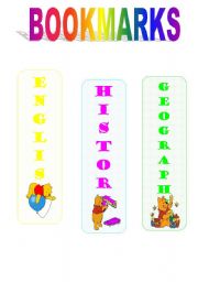 English Worksheet: BOOKMARKS