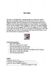 English worksheet: The TITANIC