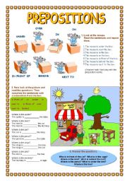 Prepositions worksheet