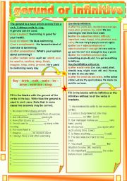 English Worksheet: GERUND OR INFINITIVE