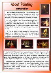 English Worksheet: Abouto Painting - Rembrandt 