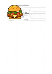 English Worksheet: Paragraph Hamburger