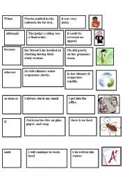 English worksheet: Dependant and Independant Clauses and Subordinators