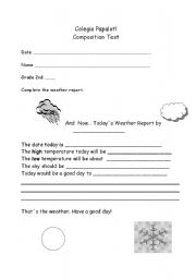 English Worksheet: weather report